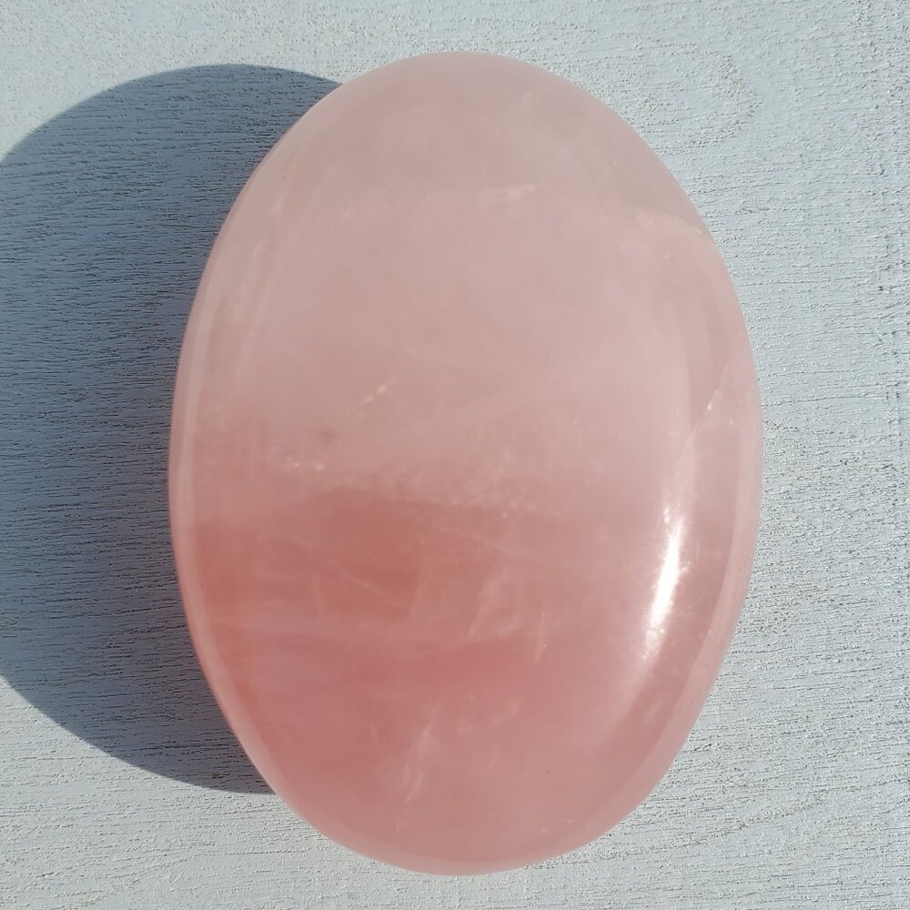 Rose Quartz Palm Pillow Stone Pink (Y1)